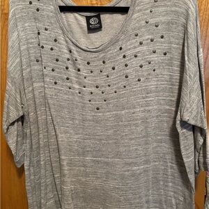 Bobeau Gray Studded Women's Top